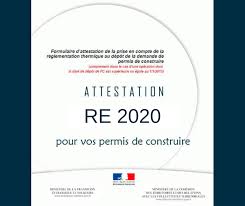 attestation thermique RE2020 permis de construire,